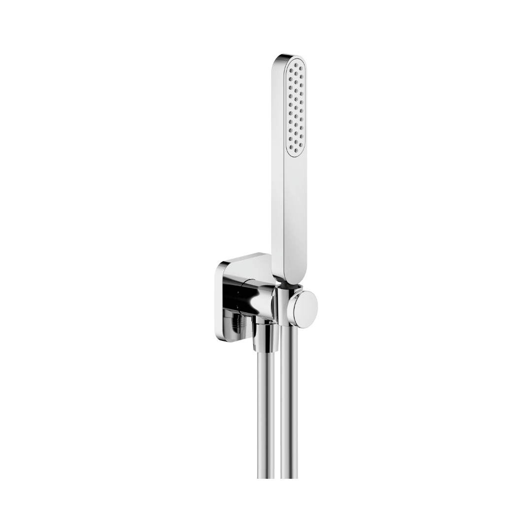 Nobili Kit Shower Handset Holder with Hose Chrome