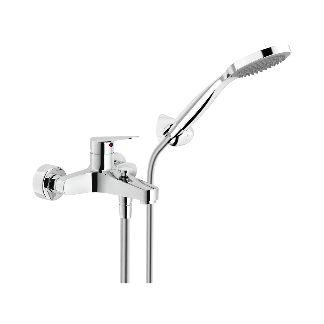 Nobili Blues Chrome Bathtub Mixer with Shower Set